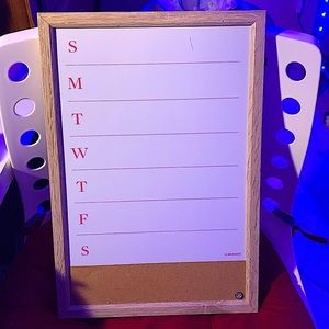 calendar/dry erase board included with T pen no marker included.